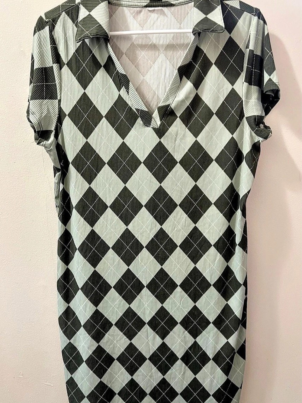 No Boundaries Junior's Argyle Short Sleeve Polo Golf Style Dress XXL
